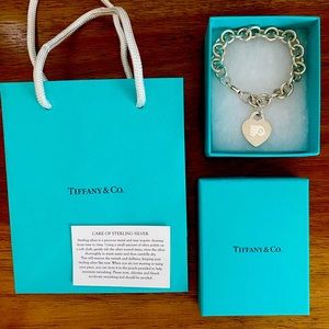 Tiffany & Co Heart Tag Bracelet Engraved with Flyers Logo